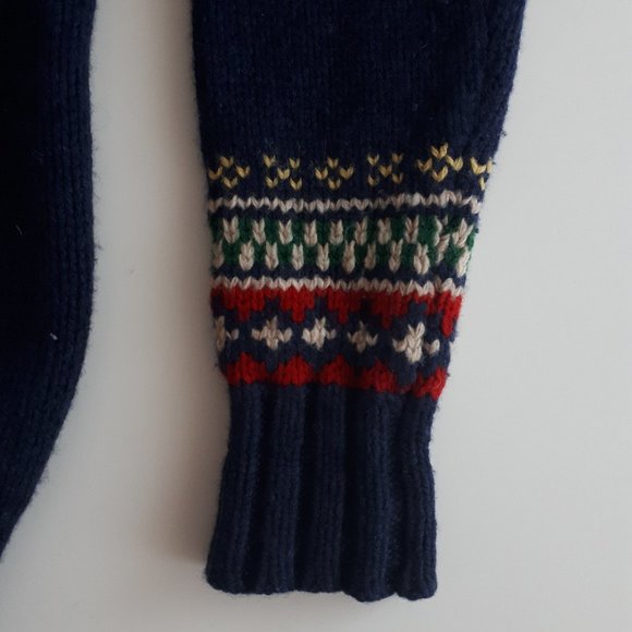 Polo by Ralph Lauren Fisherman Norwegian Cashmere Wool Knit Shawl Sweater - Picture 3 of 5